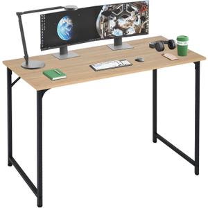 BestOffice 47 inch Computer Desk Home Office Desk Writing Study Table Modern Simple Style PC Desk with Metal Frame Gaming Desk Workstation for Small SpaceNature
