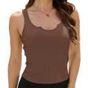 Acmplla Summer Tank Top for Women 2025 Womens Tank Tops Sleeveless Top Basics Camisole Cute Yoga Gym Shirts Brown XL (Brown, XL)