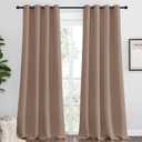 NICETOWN Bedroom Blackout Curtains and Drapes - Window Treatment Thermal Insulated Solid Grommet Blackout Draperies for Bedroom (Set of 2 Panels, 55 by 90 Inch, Cappuccino)