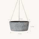 La Jolie Maison Large Hanging Planters - 12 Inch Outdoor Flower Pots, Rock Gray Hanging Garden Planters Set of 2