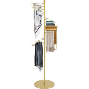 Scarf Organizer, Hijab Organizer, 30 Tiers Metal Scarf Hanger for Multiple Scarves, 67" Height Floor-standing Hijab Stand Belt Pants Hanger for Home, Commercial, Clothing Store (Gold)