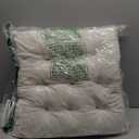 Set of 2 Chair Cushions for Dining Chairs with Ties, Indoor Non-Slip Kitchen Chair Pad and Dining Room Seat Cushion Mat for Office Living Room Outdoor 15.5" - Ivory