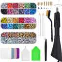Epesl Bedazzler Kit with Rhinestones, Hot Fixed Gems Craft Applicator - Diamond Painting Pen, Wax Pencil, Tweezers, Tray, Cleaning Brush, Picker Rhinestones Crystals for DIY Clothes Shoes