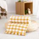 100% Cotton Throw Blanket Plaid Soft Lightweight Cozy Farmhouse Tassels Summer Thin Breathable Throws for Couch Sofa Bed (50" 60" Yellow)