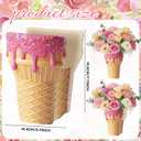 Cinnvoice 6 Pcs Wooden Centerpieces for Tables Baby Shower Decorations Tabletop Boxes Party Favor for Birthday Baby Shower Wedding Garden Tea Party (Ice Cream)
