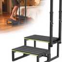 2 Step Stool with Handle for Elderly,Bed Steps for High Beds for Adults,Seniors,Heavy Duty Step Stool with Adjustable Handrail/Removable Cover/Glow Strip for Bathtub,Kitchen,RV