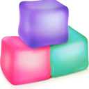 Fidget Toy Stress Cube 3 Pack - High Density Gel Filled 2.1" Cube, Squishy Fidget Toys for Relaxation, Calming Sensory Toys for Autism, Stress Balls for Kids Adults Children Teens