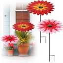 2 Pack Metal Plant Umbrellas for Outdoor Small Plants Shade Cover 12 in Metal Garden Shade Disk Outdoor Garden Umbrella for Potted Live Decor (Pink,Red)