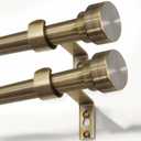 Lootkell 2 Pack Bronze Curtain Rods for Windows 28 to 48 Inches Adjustable Length Heavy Duty 1" Diameter Window Curtain Rod with Solid Metal Finials for Outdoor Farmhouse Bedroom Kitchen Living Room