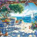 Puzzles for Adults 1000 Pieces,Summer Coast Jigsaw Puzzle with 1:1 HD Poster, Perfect Interlocking No Dust, Stress Relief Ideal Gift for Family Games