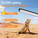 T5 UVB Light for Reptiles, 10.0 24W HO UVA UVB Reptile Light Fixture, 22 Inch Lamp Tube for Bearded Dragon Tortoise Lizards Reptiles and Amphibians