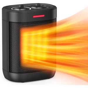 1000W Small Space Heaters for Indoor Use, PTC Ceramic Personal Heater with Overheating & Tip-Over Protection, Quiet Heating for Desktop Office Home