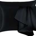 Sutuo Home Silk Pillowcase 2 Pack 100% Mulberry Silk Pillow Cases for Hair and Skin 6A Both Sides 19 Momme Natural Silk Pillow Cover Super Soft and Smooth Queen 20"x30" Black
