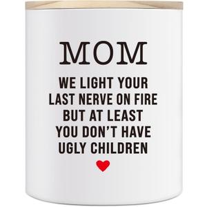 Gifts for Mom, 10OZ Funny Mom Gifts from Daughter Son, Birthday Gift for Mother Mama Bonus Stepmom New Moms Mother in Law, Best Moms Ever Present Lavender Scented Candle Mom's Last Nerve