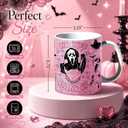 Halloween Coffee Mug, 11oz Gothic Scream Cup for Women Girls | Pink Spooky Ceramic Mug,Horror Movie Gift for Halloween Lovers,Halloween Mug for Coffee,Tea,Office