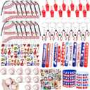 134 PCS Baseball Party Favors, 12 Set Goodie Bag, Mini Stress Balls, Baseball Stickers, Rubber Bracelets, Keychain, Tattoo Stickers, Slap Bracelets, Whistle for Baseball Themed Party Supplies