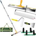 Self Leveling Tool kit, 20 Inch Spiked Roller with Telescopic Handle for Garage, Apartment, Shop, Home, Bathroom, Basement & Commercial Flooring - Includes Spike Shoes, Scraper, Heavy-Duty Canvas Bag