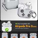 Game Case for AirPods Pro 3 Cover(2025),Classic Cool Funny Shock-Proof Protective Silicone AirPods Pro 3rd Case with Cleaner Kit and Keychain for Airpods Pro 3rd Generation for Men Boy-Grey (A2-Rock Grey)