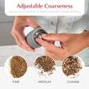 Urban Noon Gravity Salt and Pepper Grinder Set - Battery Operated Electric Grinders with Light (2 Matte Gray Mills) - Automatic One Handed Operation - Electronic Adjustable Shakers - Ceramic Grinders