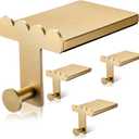 MorningRo 4 Pcs Heavy Duty Christmas Stocking Holders Scalloped Brass Non-Slip Mantel Fireplace Stocking Hangers for Xmas Counter Tables Fireplace Mantle Decoration