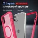 for iPhone 11 Case, [Compatible with MagSafe][Military Grade Drop Protection][Heavy Duty Protection][Non-Slip][Shockproof] with 2-Layer Durable Bumper Phone Case 6.1''-Rose