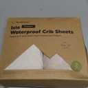 2-Pack Waterproof Baby Crib Sheets for Boys, Girls - 52x28 Viscose Derived from Bamboo Toddler Bed Sheet Neutral, Fitted Crib Mattress Protector Cover for Baby Bedding, Soft & Gentle (Ecru)