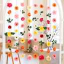 K KUMEED 8 PCS Flower Garlands Hanging Decorations,Daisy and Rose Orange Artificial Flowers with Hooks Fall Party Decorations for Wedding Birthday Baby Shower Autumn Home Birthday Decorations