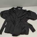 Pinup Fashion Women Plus Size Dresses Wedding Guest - Semi Formal Cocktail Wrap Empire Waist Midi Dress (Black, 20W)