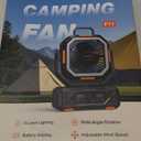 OGERY 2025 Upgraded Camping Fan, Portable Rechargeable Fan with 20000mAh Battery Powered, Stronger Wind, Stepless Speed Regulation, Fast Charging for Tent, Travel, Car, Outdoor Camping Essentials