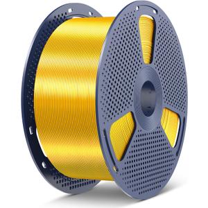 SUNLU 5KG PLA+ Silk 3D Printer Filament, 5KG(6.6lbs) Large Spool Silk Filament 1.75mm, Dimensional Accuracy +/-0.02mm, 1 Spool, Light Gold