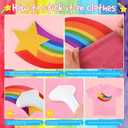 3Pcs Halloween Women Costume 2025 Accessories with Socks Stain Hot Pink Headband Large Rainbow Star Patch for Girls Cosplay