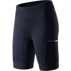 MY KILOMETRE Womens Triathlon Shorts 8 Inseam Tri Shorts with Side Pockets Adjustable Drawstring (Medium, Pure-black)