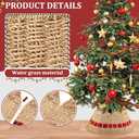 Christmas Tree Collar 24 Inch Large Woven Christmas Tree Skirt Rustic Seagrass Xmas Stand Base Cover for Holiday Home Decoration