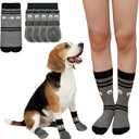 Non-Slip Dog Socks & Owner Sock Set- Extra-Grip, Paw Protection for Senior & Active Dogs(Grey, 2XL)