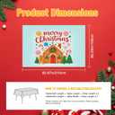 Christmas Tablecloth Sweet Festive Gingerbread House with Merry Christmas Print 83 x 60 Inch Table Cover Rectangle Dining Table Cloth Holiday Party Decorations