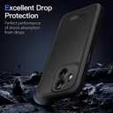 COOLQO Magnetic for iPhone 12 Case, Dual Layer Matte Scratch-Resistant, Black