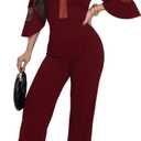 Sunlips Formal Jumpsuit for Women Dressy Elegant Long Straight Pants Jumpsuits for Party Club with Zipper (L)