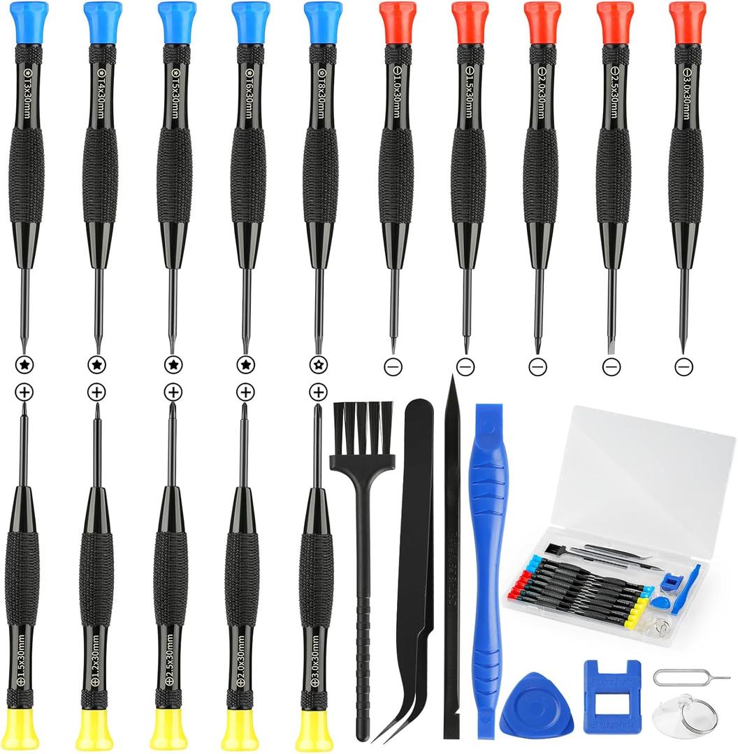 23PCS Mini Precision Screwdriver Set, Professional Small Magnetic Repair Tool Kit for Phone, Computer, Watch, Laptop, Macbook, Ring Doorbell, Eyeglass, Electronic, etc