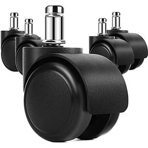 MaxGear 2" Office Chair Wheels Heavy Duty Replacement, Mute Rubber Rotating Desk Chair Caster Wheels, Safe for All Floors Including Hardwood, Universal Standard Stem Size Fits 99%, Set of 5