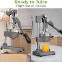 Zulay Kitchen Cast Iron Juicer - Heavy Duty Manual Juicer with Detachable Strainers for Easy Cleaning, Orange Juice Press for Citrus Fruits, Perfect for Bartenders, Juice Lovers & Health Enthusiasts