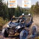 Firstness 24V Electric Remote Control Ride on Cars for Kids Ages 3-8, Black, 46.9 inches x 30.7 inches x 29.9 inches