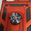 SunStory Compatible with iPhone 13 Case/iPhone 14 Case with HD Screen Protector & Slide Camera Cover & Rotated Ring Kickstand,[Military-Grade] Phone Case for iPhone 13/14(Red)