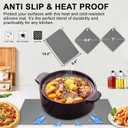 2 Pack 9.5'' x 14.2'' Trivets for Hot Dishes, Hot Pads for Kitchen, Silicone Trivets for Hot Pots and Pans, Hot Plates to Protect Table, Heat Resistant Silicone Trivet Grey