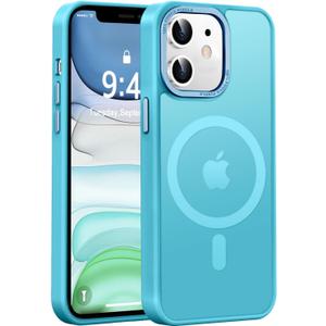 Newfuture Designed for iPhone 11 Case with Strong Magnetic [13 FT Military Drop Protection] [Compatible with Magsafe] Slim Translucent Matte Shockproof with Anti-Fingerprint Phone Case, Lake Blue