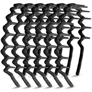 Syhood 6 Pieces Zigzag Headbands for Women Shark Tooth Comb Hairbands Wrapped Cloth Hairbands Wave Shape Plastic Hair Band Hair Accessory(Eye-catching Pattern)