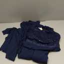 BeryLove Formal Wedding Guest Sequin Cocktail Evening Mother of The Bride Dress (Small, Navy)