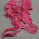 Avidlove Women Lingerie Set Leather Garter 5 Piece Bra and Panty Set Babydoll (Medium, Neon Pink)