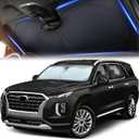 Windshield Sun Shade for Car, SUV & Truck  Patented Design Blocks 99% UV Rays & Heat | 240T Reflective Polyester Sunshade with Storage Bag | Keeps Vehicle Interior Cool | Universal Fit L(64" x 34")
