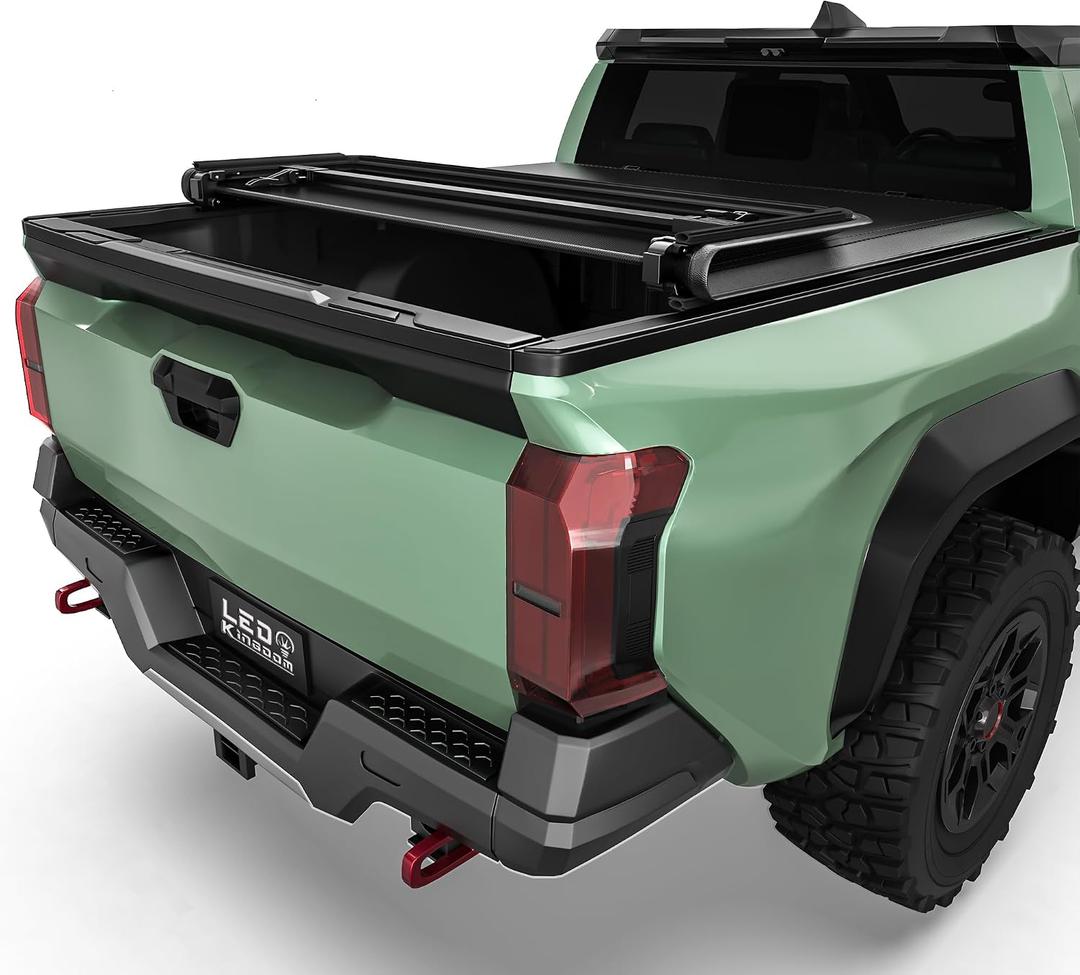 LEDKINGDOMUS Soft Tri-Fold Truck Bed Cover Fits for Toyota Tacoma 2024 2025 2026 (Excl. Trail Edition) | 5' (60") Bed