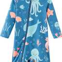 UMELOK Baby Boy Swimsuit UPF 50+ Sun Protection Rash Guard Swimwear (Blue)